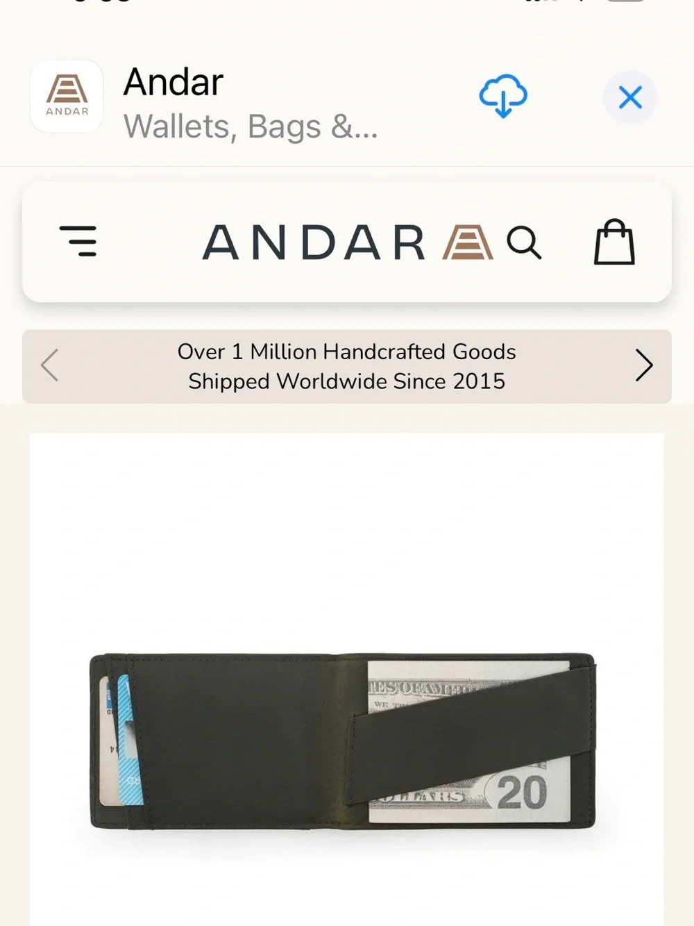 Andar Brown Leather Slim Card Wallet